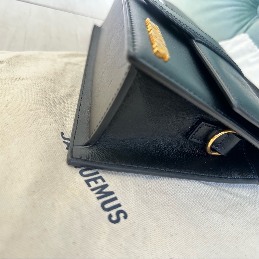 Jacquemus, The Grande Bambino, Black Leather Crossbody, Satchel Handbag 🖤 - Picture 7 of 10
